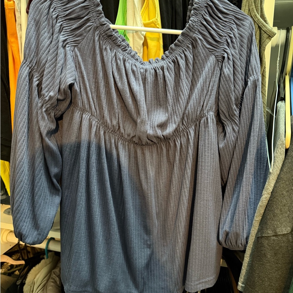 Maurices Navy Ruched Blouse